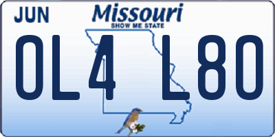 MO license plate OL4L8O