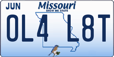 MO license plate OL4L8T