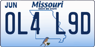 MO license plate OL4L9D