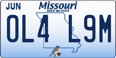 MO license plate OL4L9M