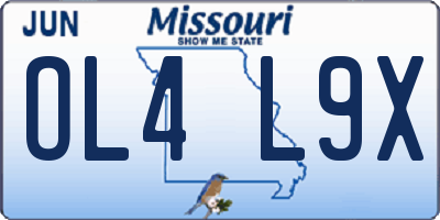 MO license plate OL4L9X
