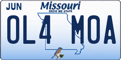 MO license plate OL4M0A