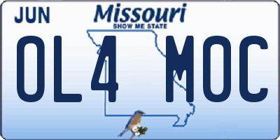 MO license plate OL4M0C