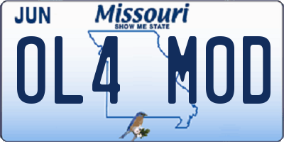 MO license plate OL4M0D