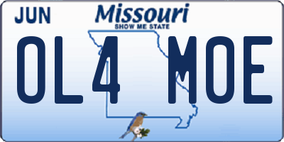 MO license plate OL4M0E