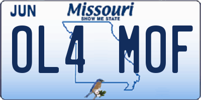 MO license plate OL4M0F