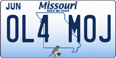MO license plate OL4M0J