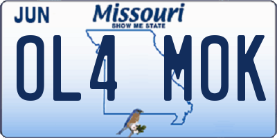 MO license plate OL4M0K