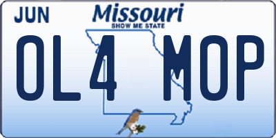 MO license plate OL4M0P