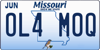 MO license plate OL4M0Q
