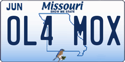 MO license plate OL4M0X