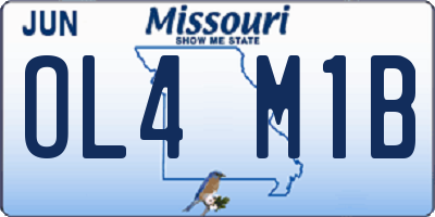 MO license plate OL4M1B