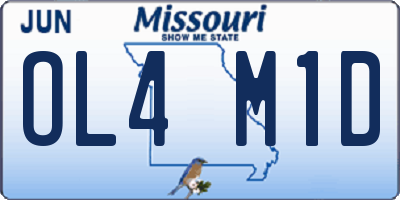 MO license plate OL4M1D