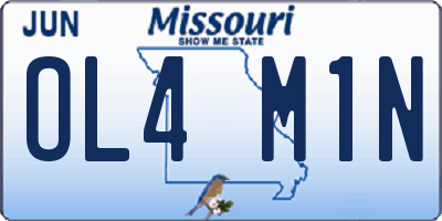 MO license plate OL4M1N