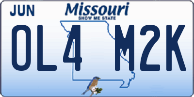 MO license plate OL4M2K