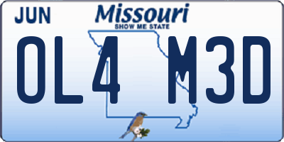 MO license plate OL4M3D