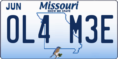 MO license plate OL4M3E