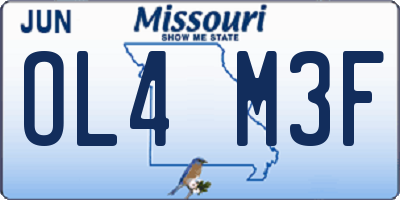 MO license plate OL4M3F