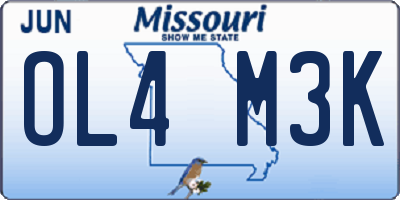 MO license plate OL4M3K