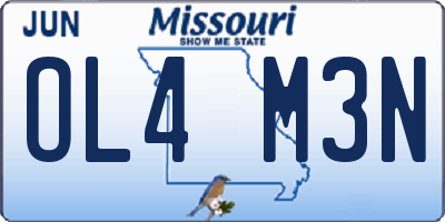 MO license plate OL4M3N