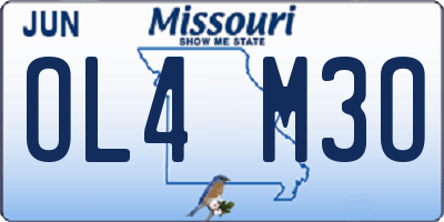 MO license plate OL4M3O