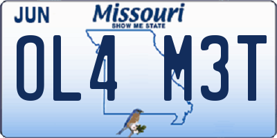 MO license plate OL4M3T