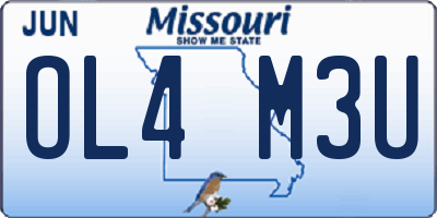 MO license plate OL4M3U
