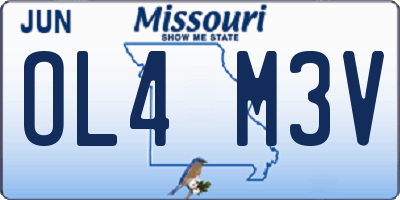 MO license plate OL4M3V
