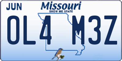 MO license plate OL4M3Z