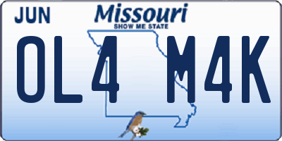 MO license plate OL4M4K