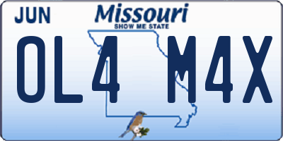 MO license plate OL4M4X