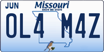 MO license plate OL4M4Z
