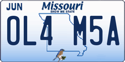 MO license plate OL4M5A