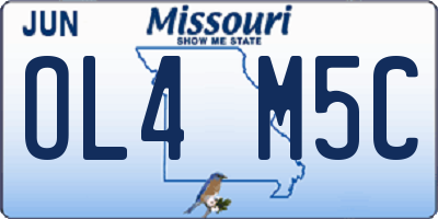 MO license plate OL4M5C