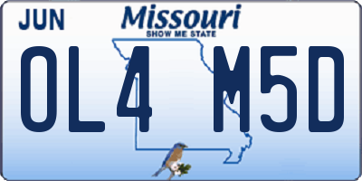 MO license plate OL4M5D
