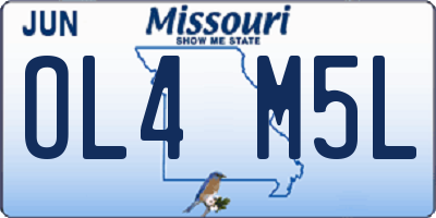 MO license plate OL4M5L