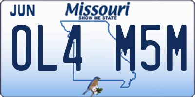 MO license plate OL4M5M