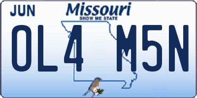 MO license plate OL4M5N