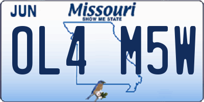 MO license plate OL4M5W