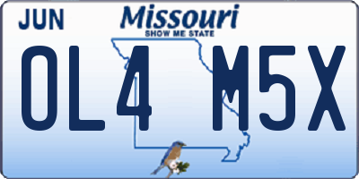 MO license plate OL4M5X