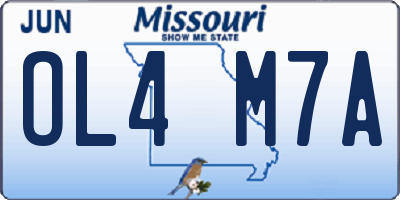 MO license plate OL4M7A
