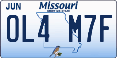 MO license plate OL4M7F
