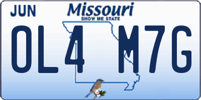 MO license plate OL4M7G