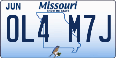 MO license plate OL4M7J