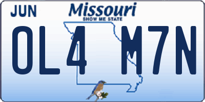 MO license plate OL4M7N