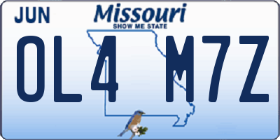 MO license plate OL4M7Z
