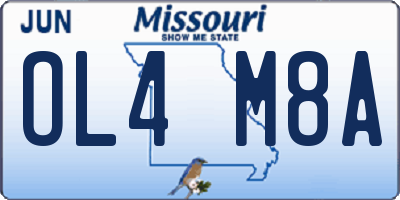 MO license plate OL4M8A