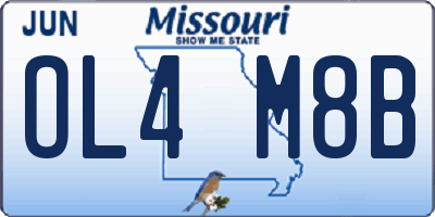 MO license plate OL4M8B