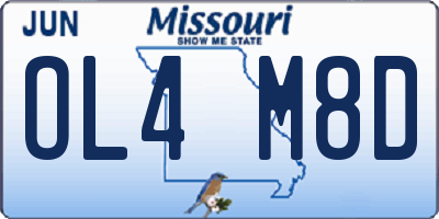 MO license plate OL4M8D