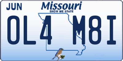 MO license plate OL4M8I